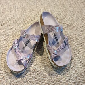 Birkenstock Mayari Sandals Women EU 37 US 6 Lilac Metallic Stones Buckle Strappy